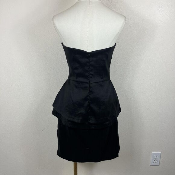Vintage Cache Dress Womens 8 Black Cocktail Party Ruffle Mini 90s Y2K Whimsigoth - Picture 2 of 8